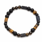 Męska bransoleta z kamieni naturalnych i szlachetnych szafirów