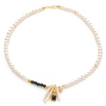 Naszyjnik z pereł słodkowodnych, Onyksu oraz srebra