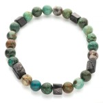Męska bransoleta z chryzokoli i hiperstenu