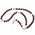 Różaniec J.P II z naturalnego kamienia Bawole oko