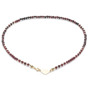 Naszyjnik z granatów, srebro pozłacane