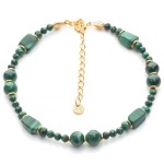 Bransoletka z malachitu, srebro pozłacane