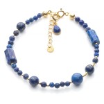 Bransoletka z lapis lazuli, kyanitu i srebra pozłacanego