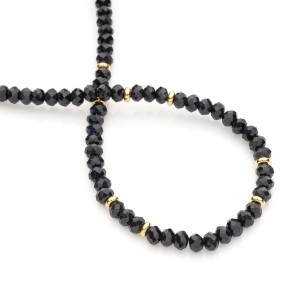 Choker z ciemnych szafirów, srebro pozłacane